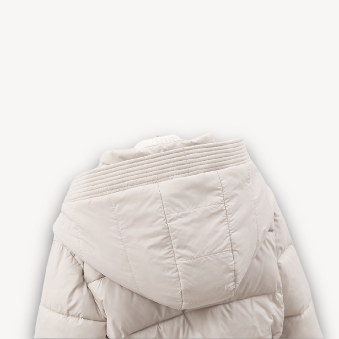 Ladies Warm Parka Coat with Hood and Waist Strap