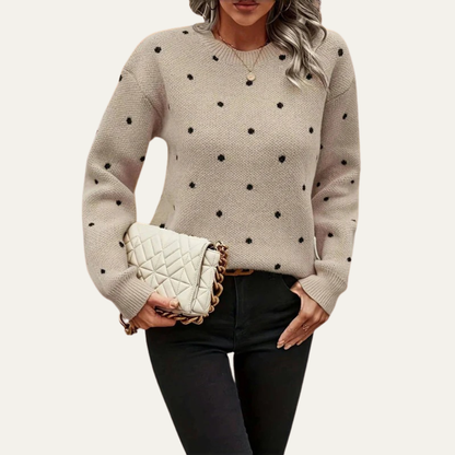 Ladies Classic Spotted Pullover Sweater