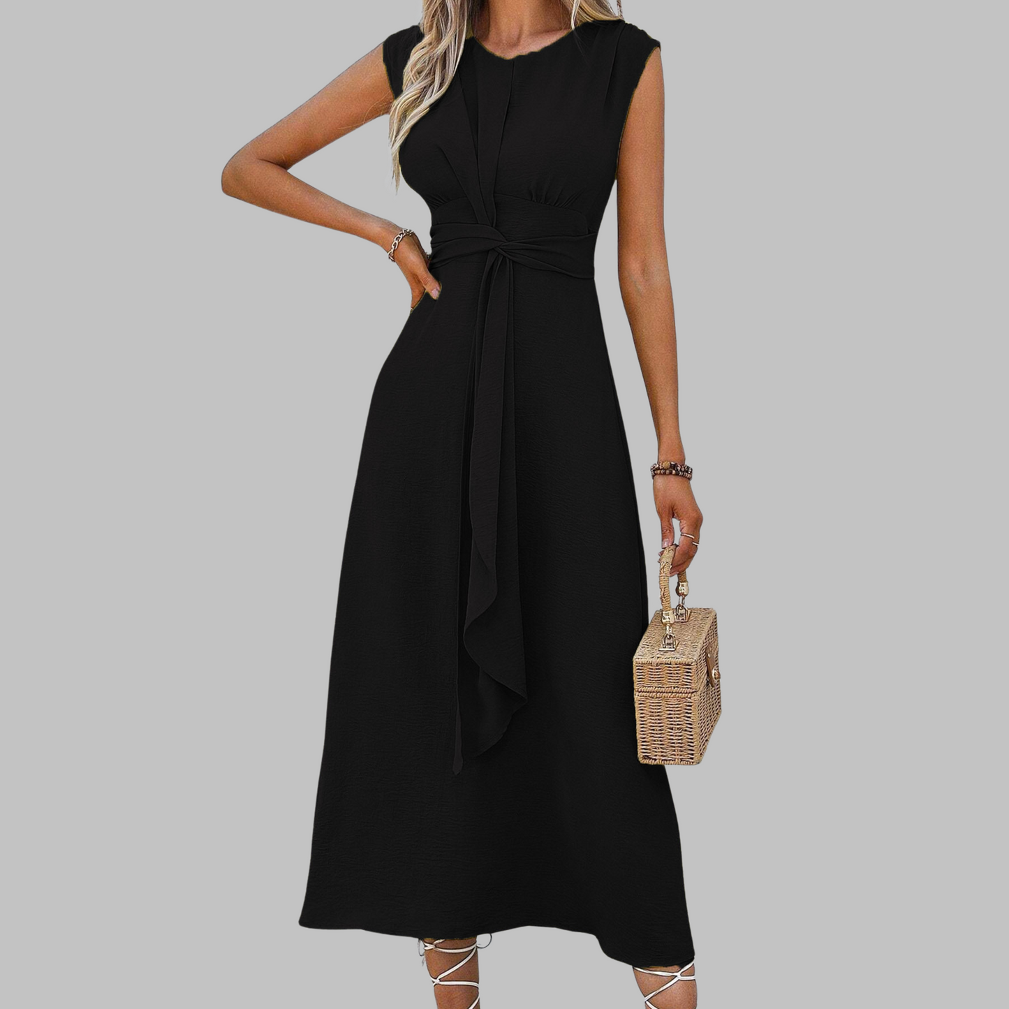 Chic Strapless Round Neck Maxi Dress