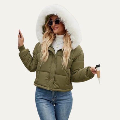 Short Puffy Winter Coat for Women