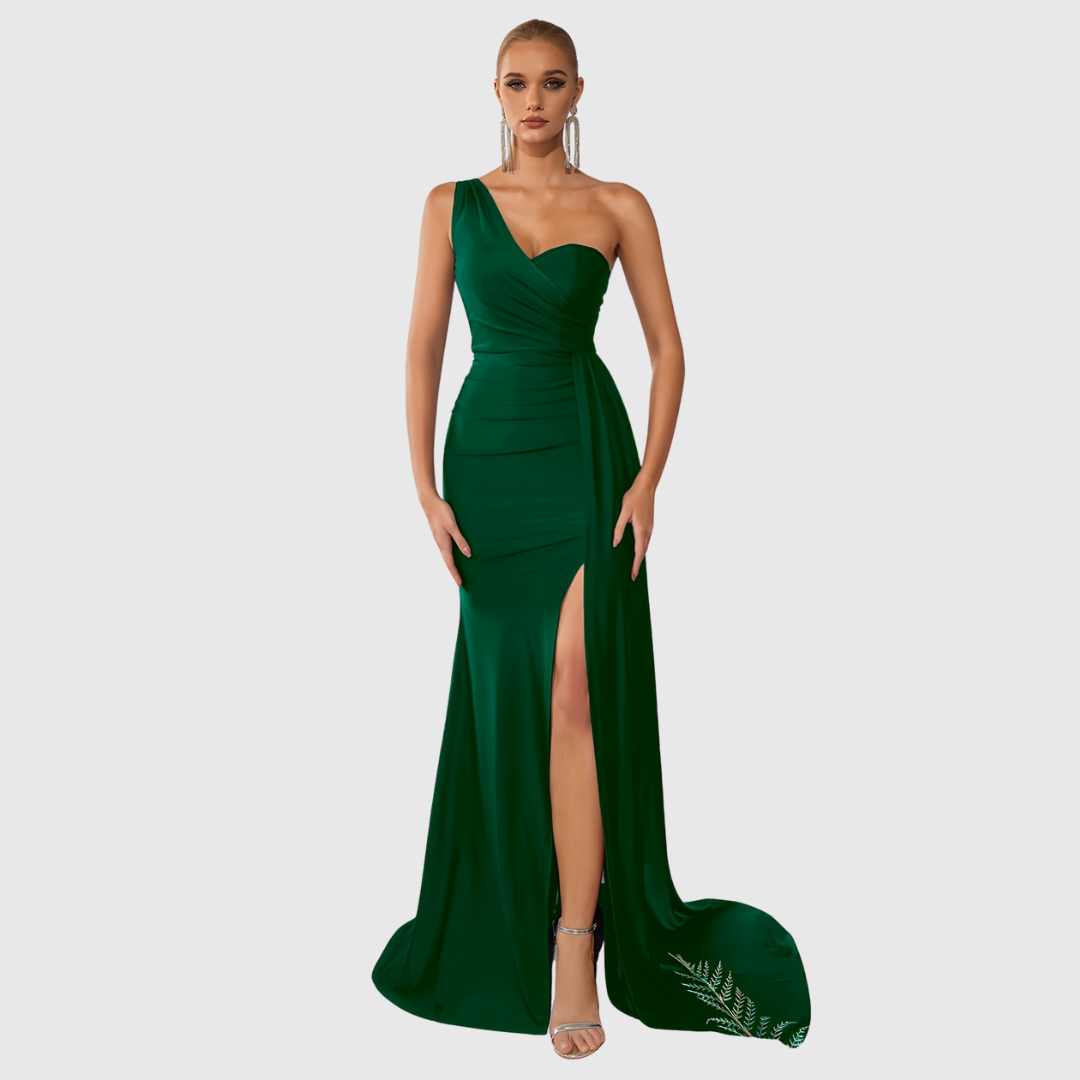 Asymmetrical Floor Length Evening Dress