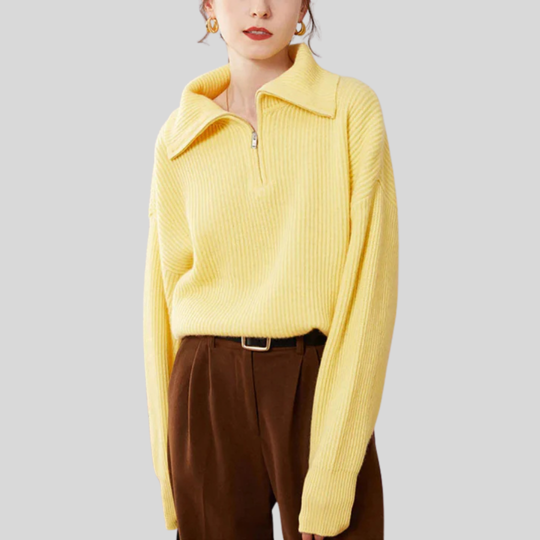 Soft Relaxed Fit Half Zip Sweater