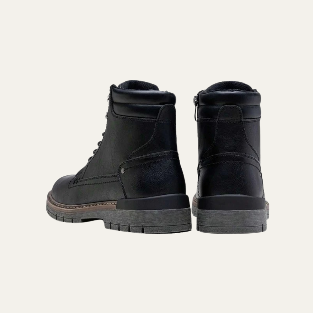 Tough Tactical Lace Up Ankle Boots with Rubber Sole