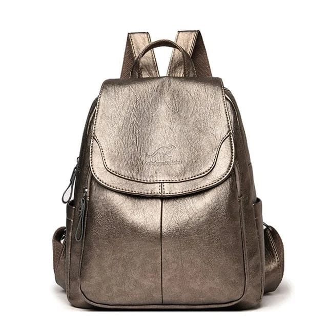 Secure Leather Backpack for Fashionable Women