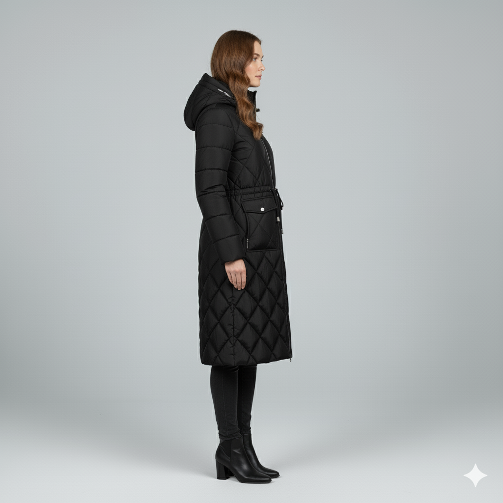 Warm Quilted Hooded Winter Parka for Women
