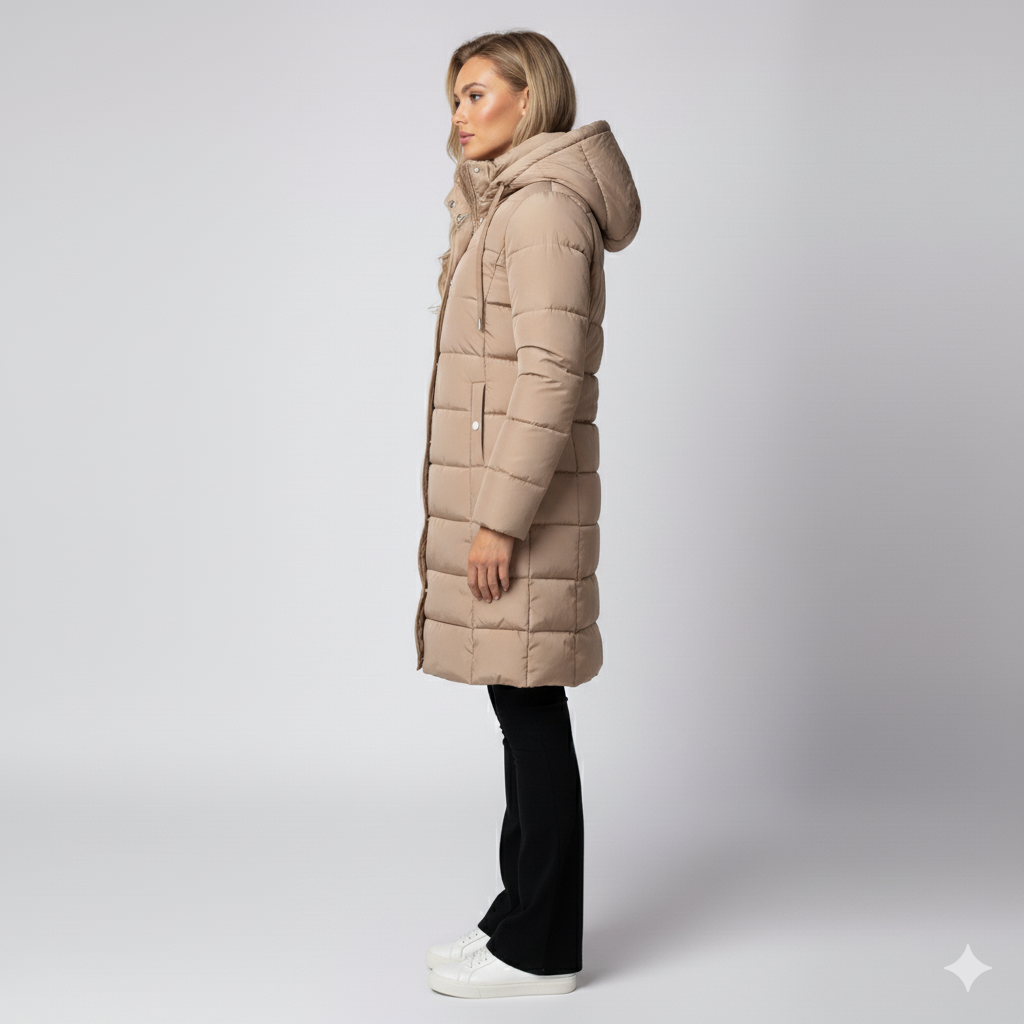 Warm Padded Women's Parka Coat with Hood