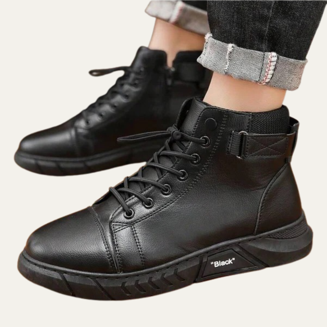 Tall Lace Up Strap Sneaker Boots for Men