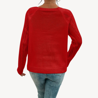 Ladies Classic Cable Knit Sweater