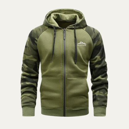 Men's Green Camo Athletic Hooded Jacket