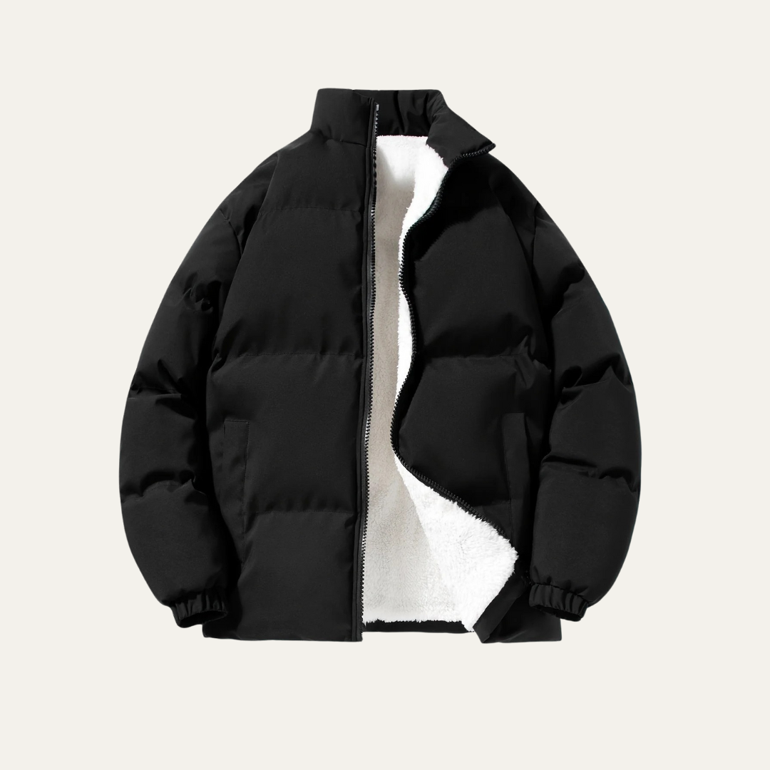 Men's Warm Fleece Lined Puffer Coat - OutfitLondon