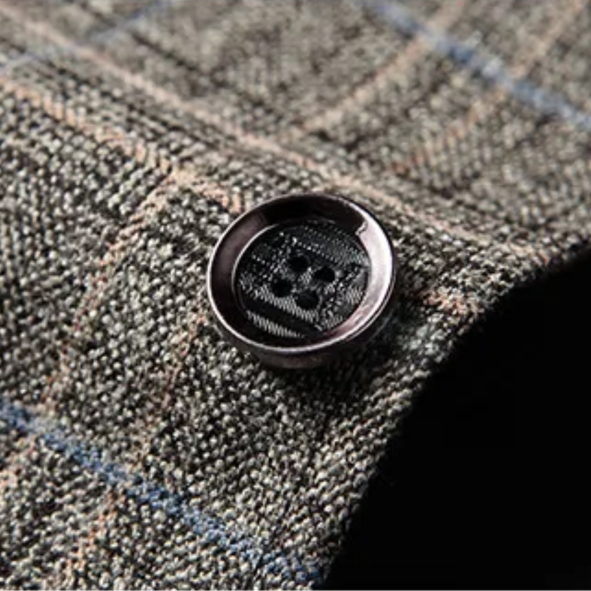 Stylish Mens Plaid Slim Fit Blazer Jacket