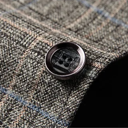 Stylish Mens Plaid Slim Fit Blazer Jacket