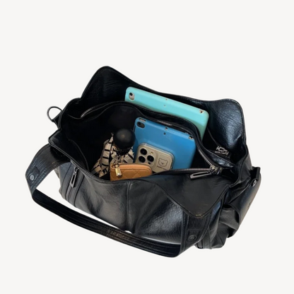Ladies Large Zip Top Leather Handbag Tote