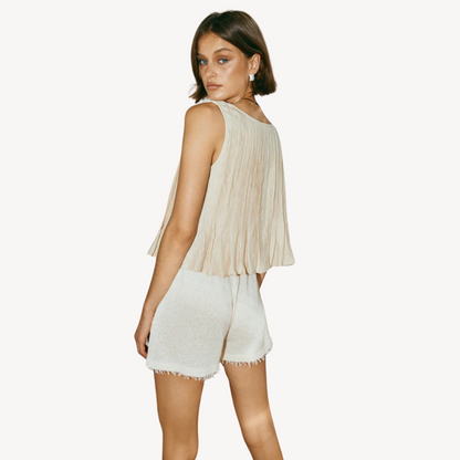 Relaxed Fit Linen Peasant Blouse