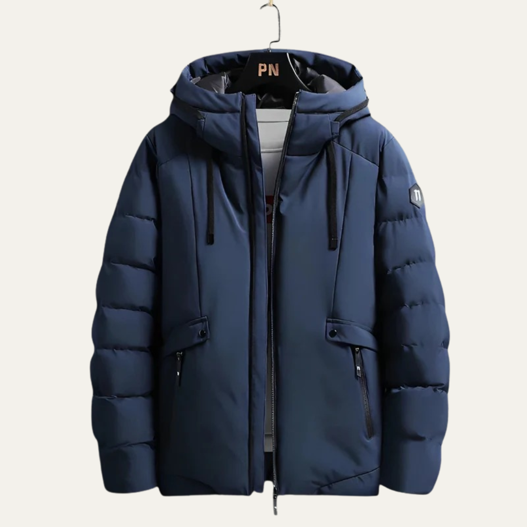 Warm Men's Full Zip Padded Parka Jacket