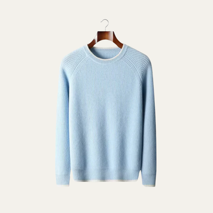 Classic Fit Crew Neck Jumper with Contrast Edging