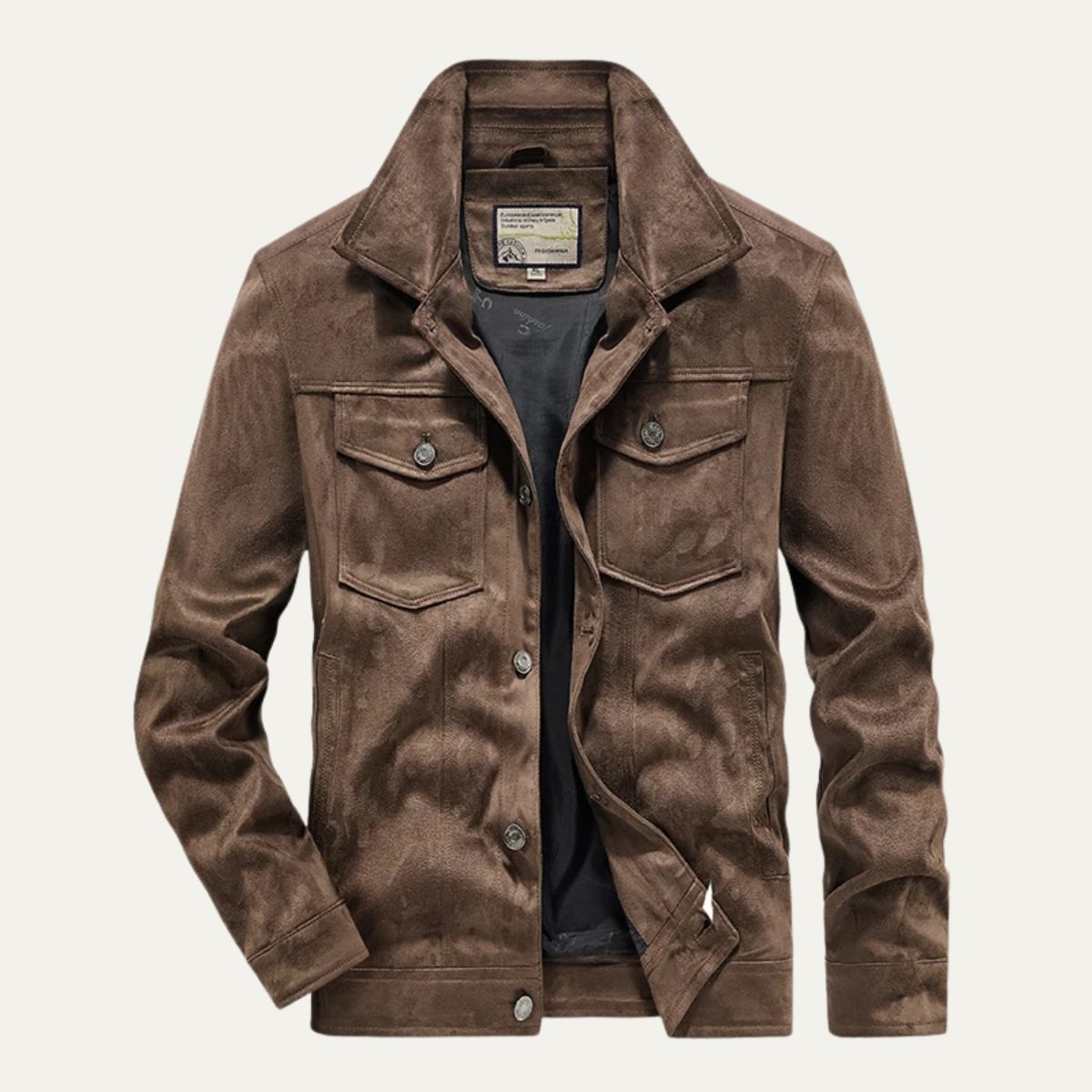 Classic Brown Leather Mens Jacket - Casual Outdoor Wear - OutfitLondon