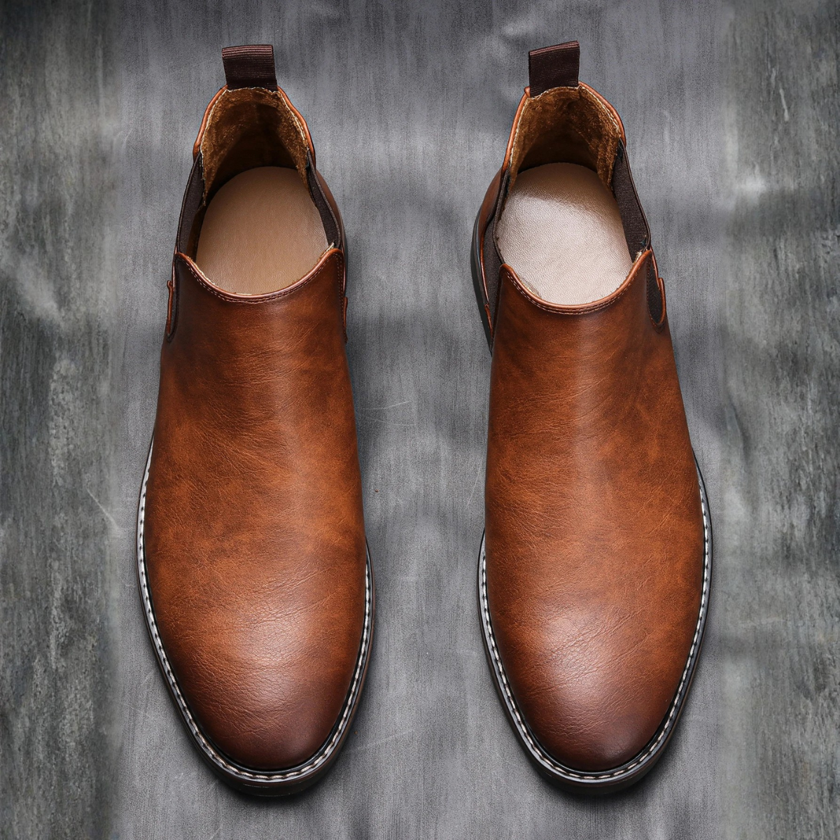 Brown Leather Men's Chelsea Ankle Boots