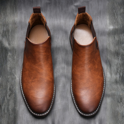 Brown Leather Men's Chelsea Ankle Boots