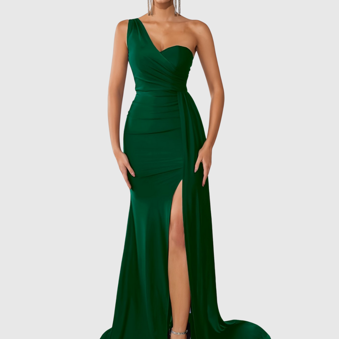 Asymmetrical Floor Length Evening Dress - OutfitLondon