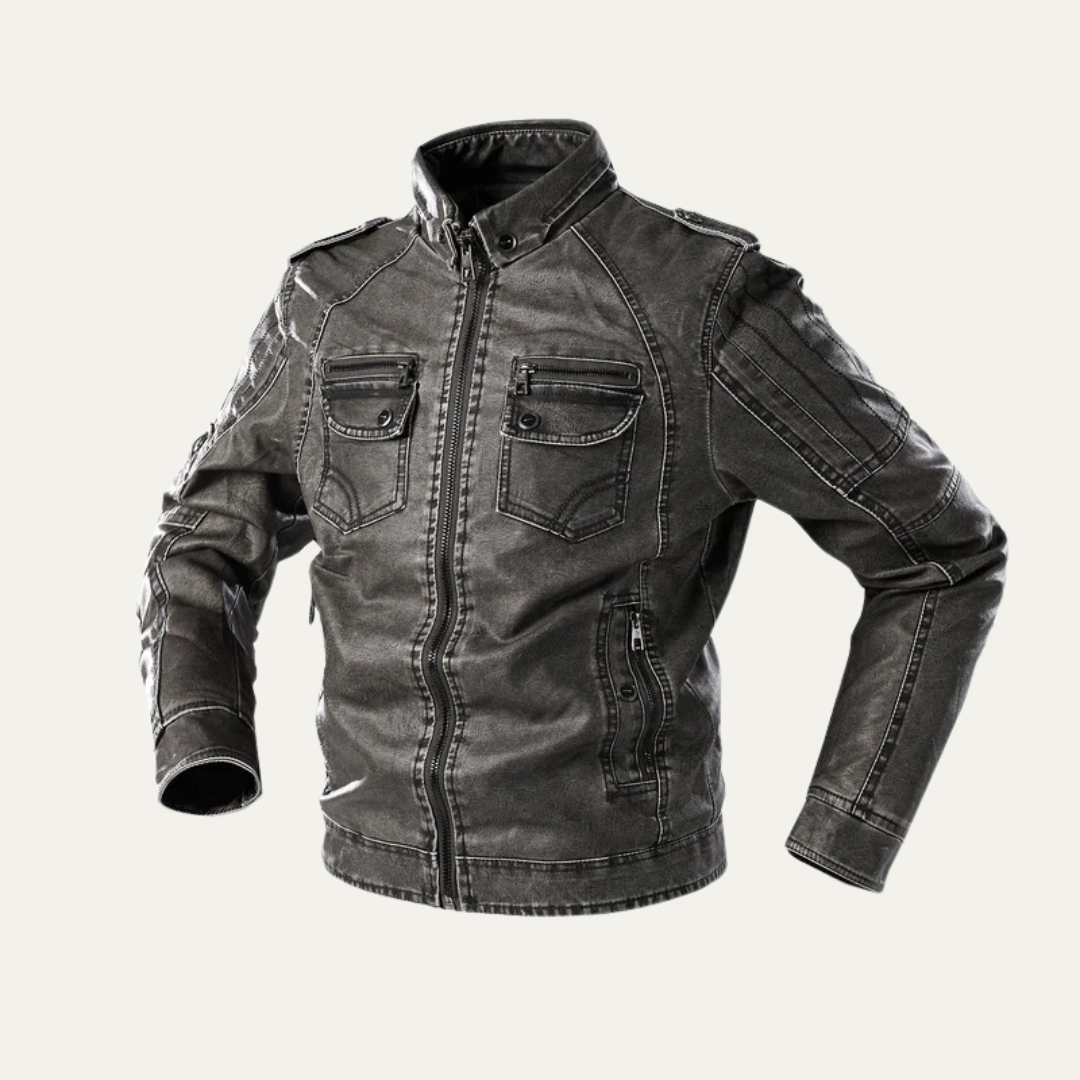 Classic Mens Leather Motorcycle Jacket