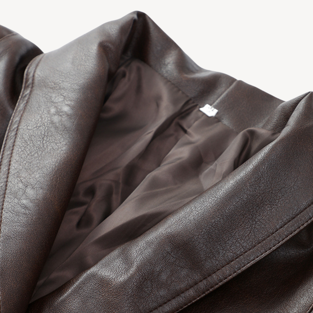 Warm Faux Leather Padded Jacket for Ladies