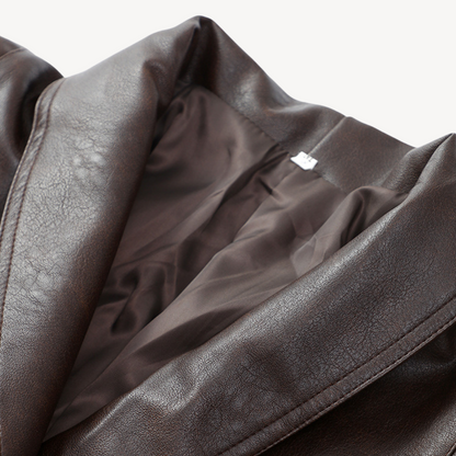 Warm Faux Leather Padded Jacket for Ladies