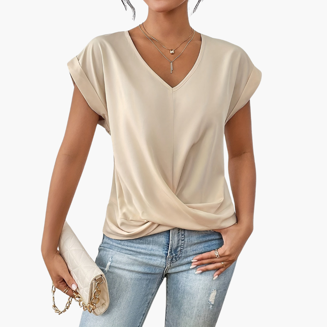 Relaxed Fit Womens Tee with Sweetheart Neckline