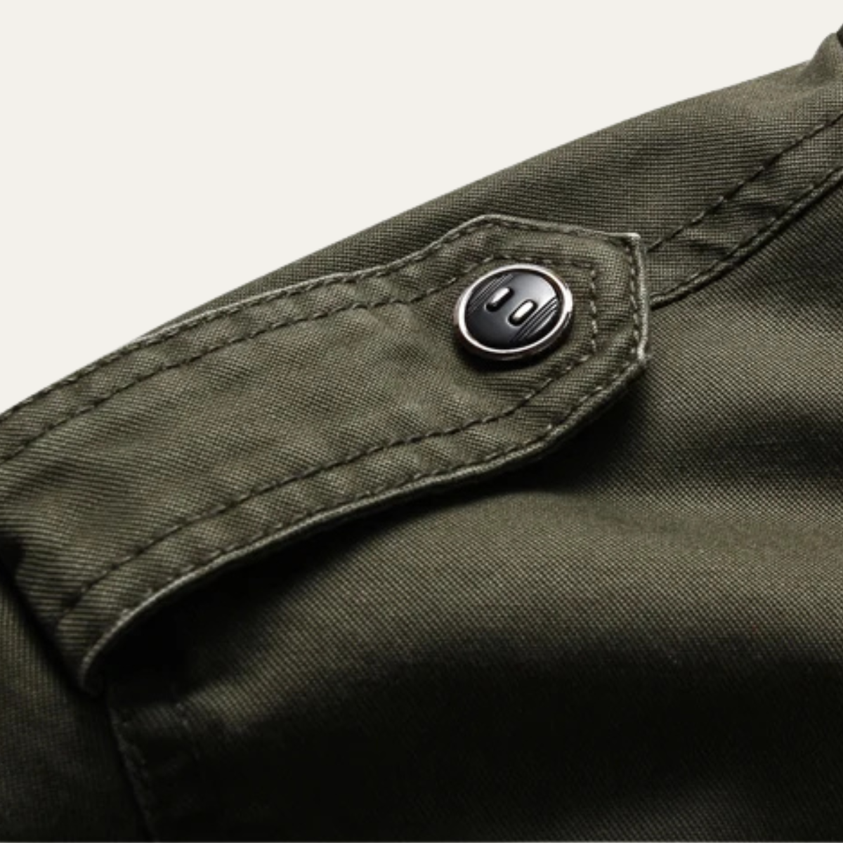 Men's Synthetic Leather Bomber Coat with Pocket Detail