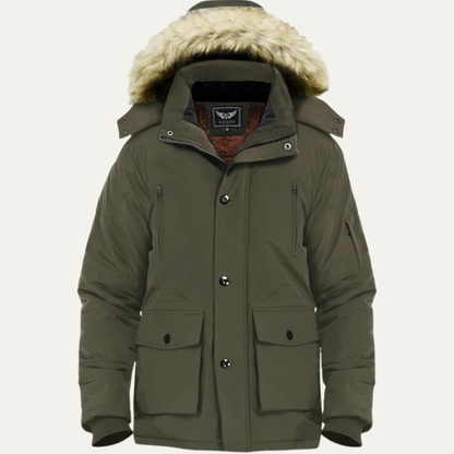 Warm Waterproof Men's Winter Coat with Hood