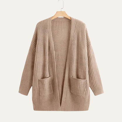 Soft Oversized Ribbed Women's Cardigan - OutfitLondon