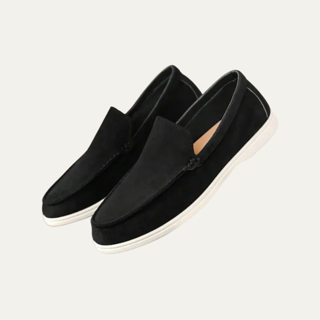 Men's Simple Leather Slip On Loafers Shoes