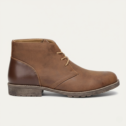 Vintage Men's Brown Leather Ankle Boots - OutfitLondon