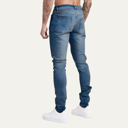 Men's Ripped Slim Fit Low Rise Jeans