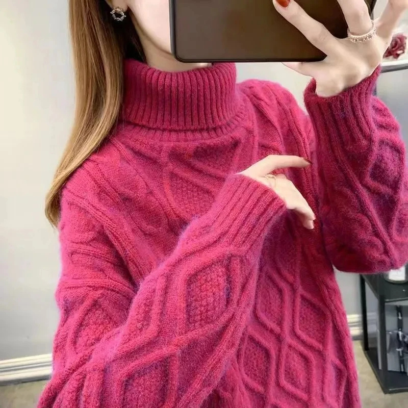 Soft Ladies Oversized Turtleneck Sweater