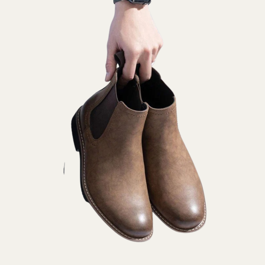 Men's Black Leather Chelsea Ankle Boot