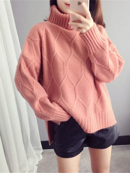 Soft Large Warm Knit Sweater for Women - OutfitLondon