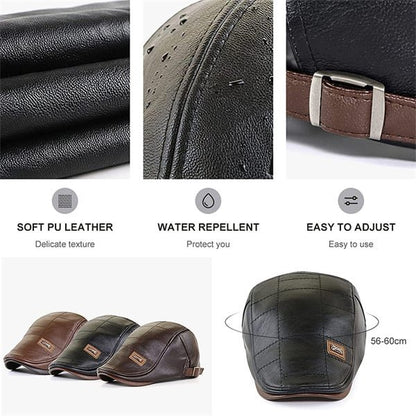New Trendy Leather Beret