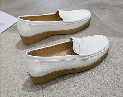 Soft Leather Easy Slip-On Loafers for Women