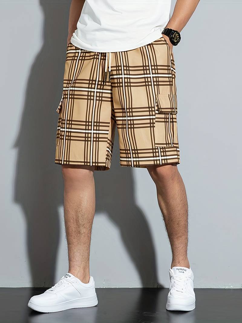 Classic Plaid Shorts with Side Pockets