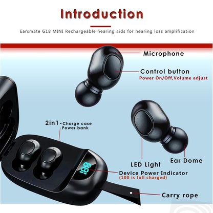 Hearing Aid for Seniors Rechargeable with Noise Cancelling