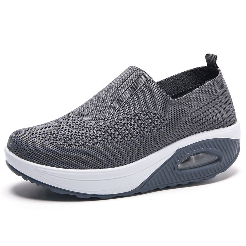 Women Wedge Shoes Breathable Casual Mesh Air-Cushion Walking Sneakers