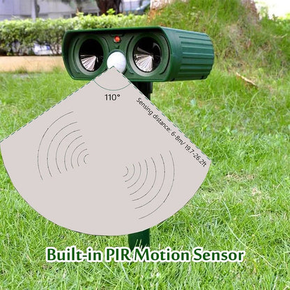 Solar Power Ultrasonic Animal Pest Repeller Infrared Sensor Waterproof Animal Deterrent