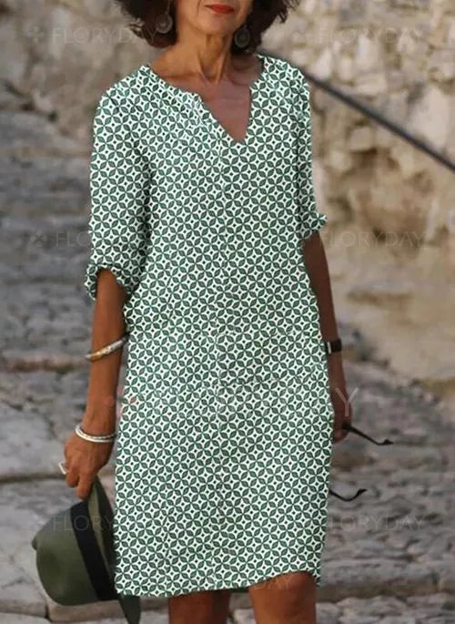 Elegant Women's Mid Length Casual Dress - OutfitLondon