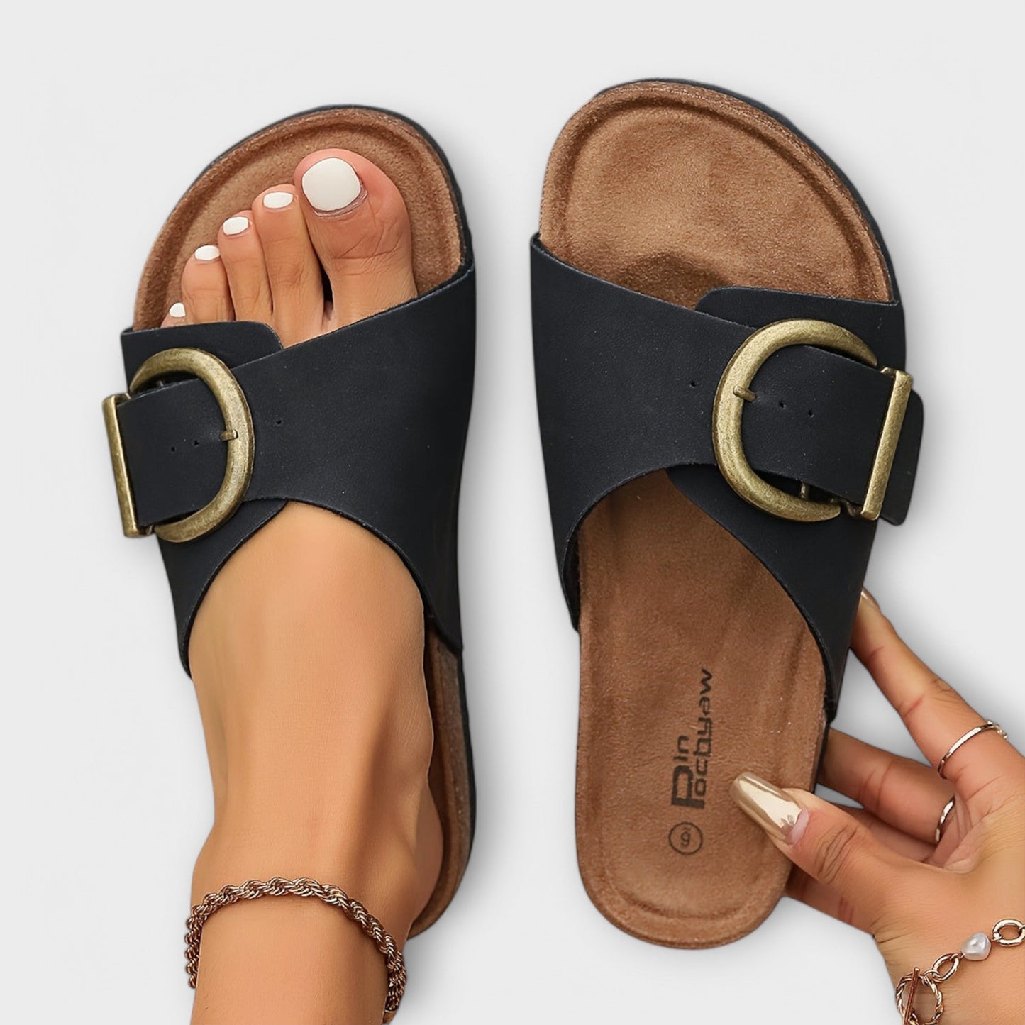 Natural Cork Buckle Women's Summer Sandals
