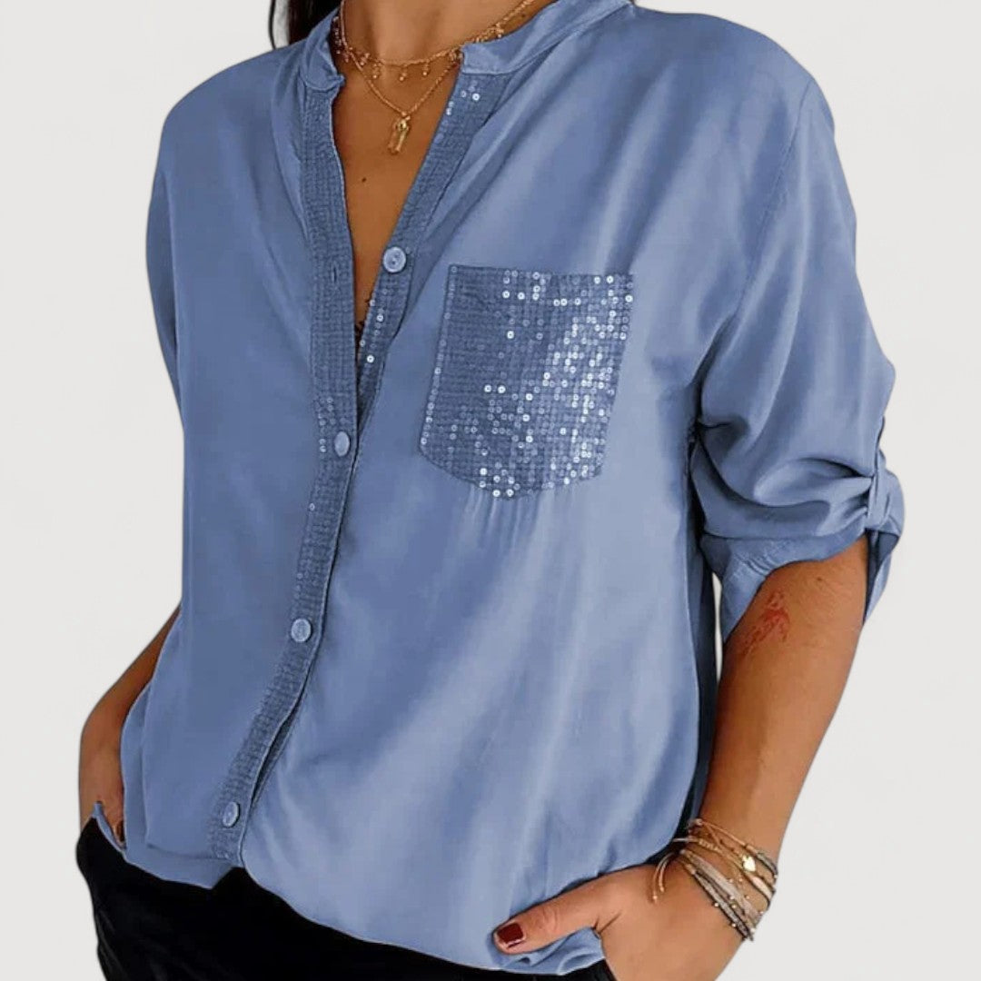 Glittering Sequin Detail Women's Top
