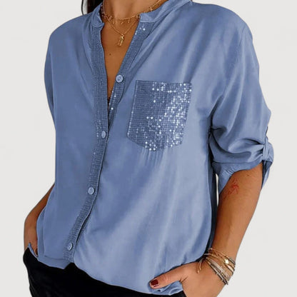 Glittering Sequin Detail Women's Top