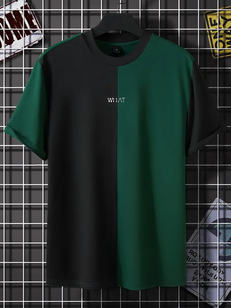 Fashionable Color Block Short Sleeve Tee Shirt - OutfitLondon