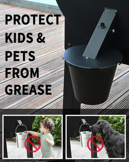 Upgraded Grease Bucket with Secure Lid & Silicone Liner