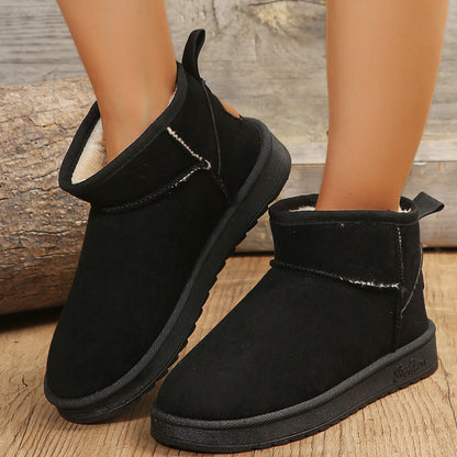 Faux Fur Lined Ankle Snow Boots Non Slip Warm Winter Booties